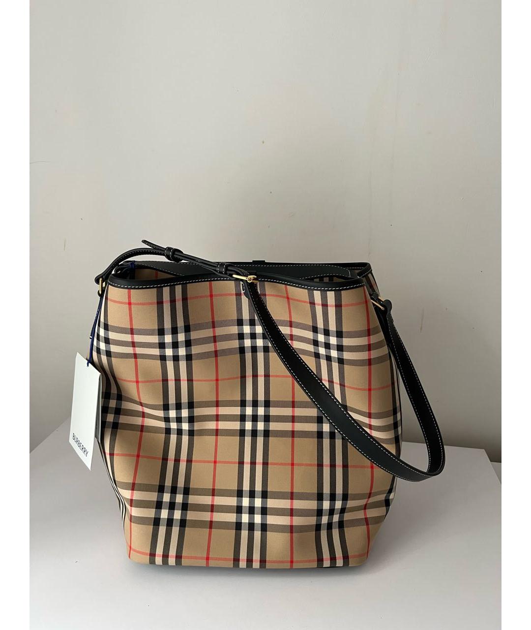 BURBERRY Бежевая кожаная сумка с короткими ручками, фото 9