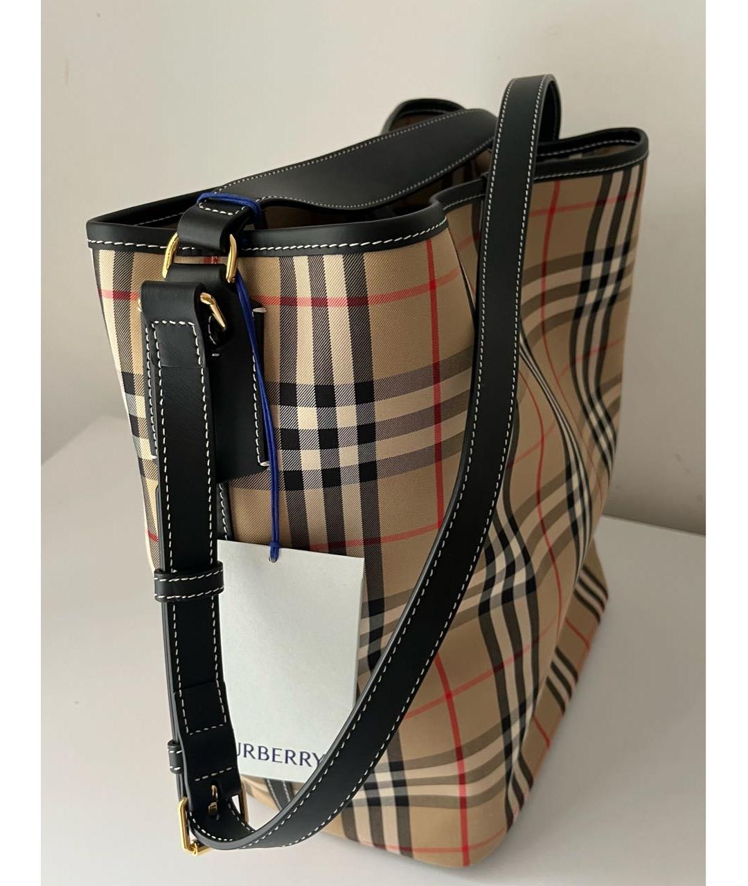 BURBERRY Бежевая кожаная сумка с короткими ручками, фото 2