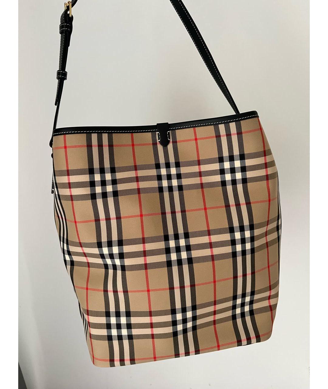 BURBERRY Бежевая кожаная сумка с короткими ручками, фото 3