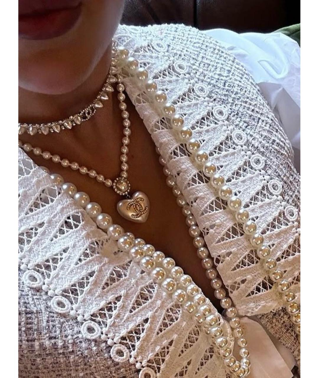 CHANEL Белое жемчужное колье, фото 2