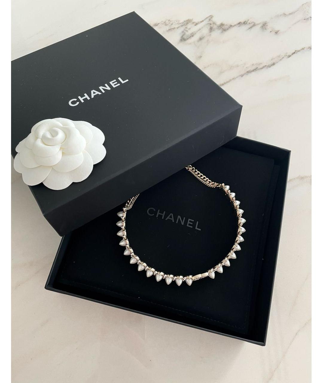 CHANEL Белое жемчужное колье, фото 5