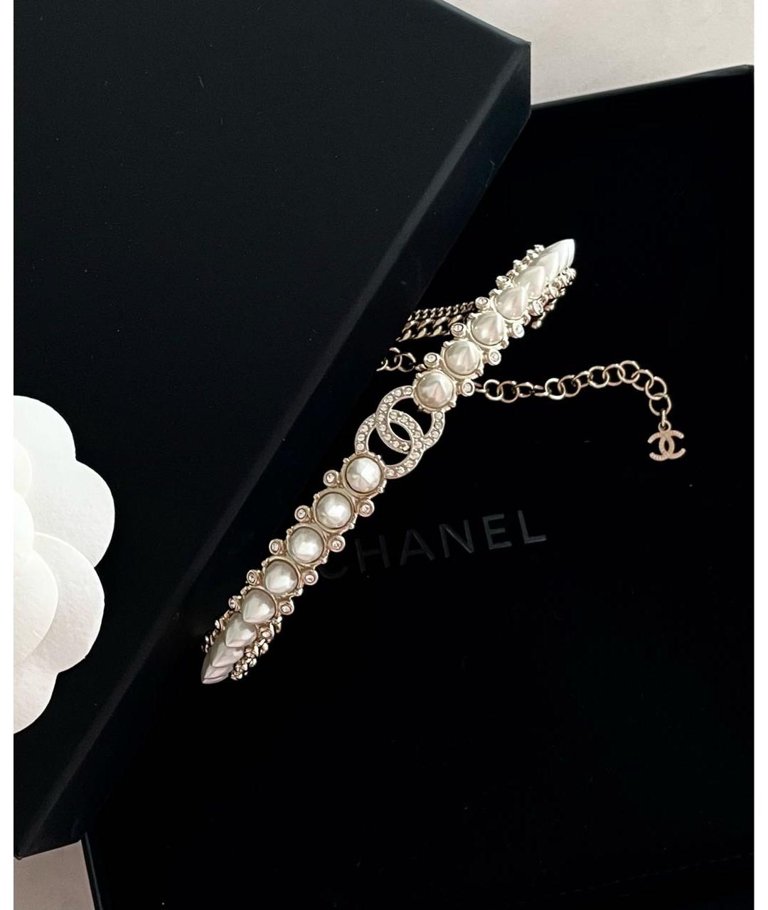 CHANEL Белое жемчужное колье, фото 3