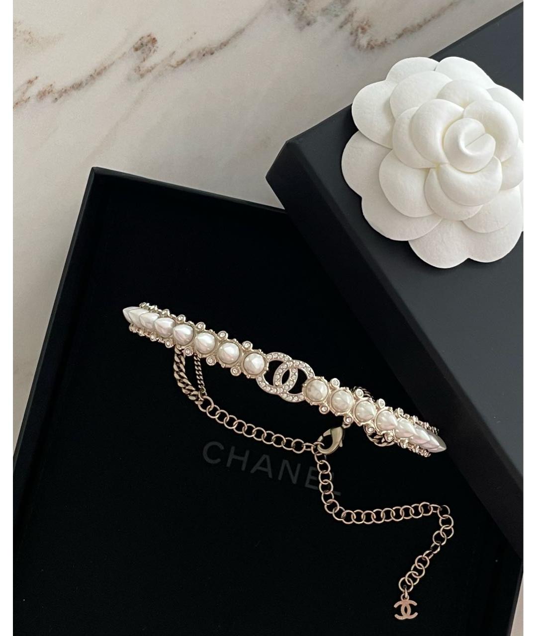 CHANEL Белое жемчужное колье, фото 4