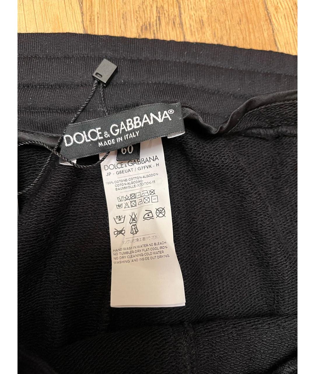 DOLCE&GABBANA Черные хлопковые повседневные брюки, фото 6