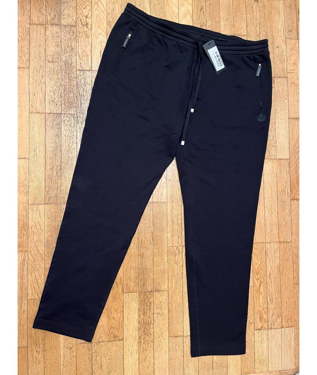 DOLCE&GABBANA Черные хлопковые повседневные брюки, фото 2