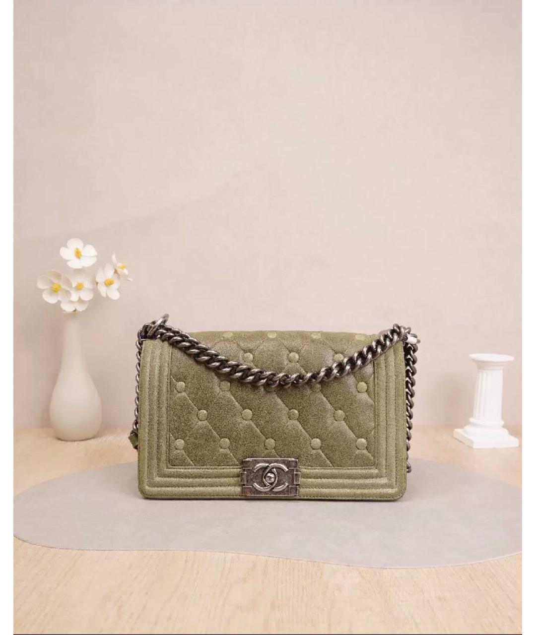 CHANEL Бежевая замшевая сумка через плечо, фото 9