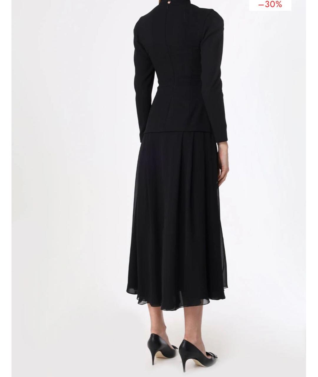 ULYANA SERGEENKO Черное шерстяное вечернее платье, фото 6