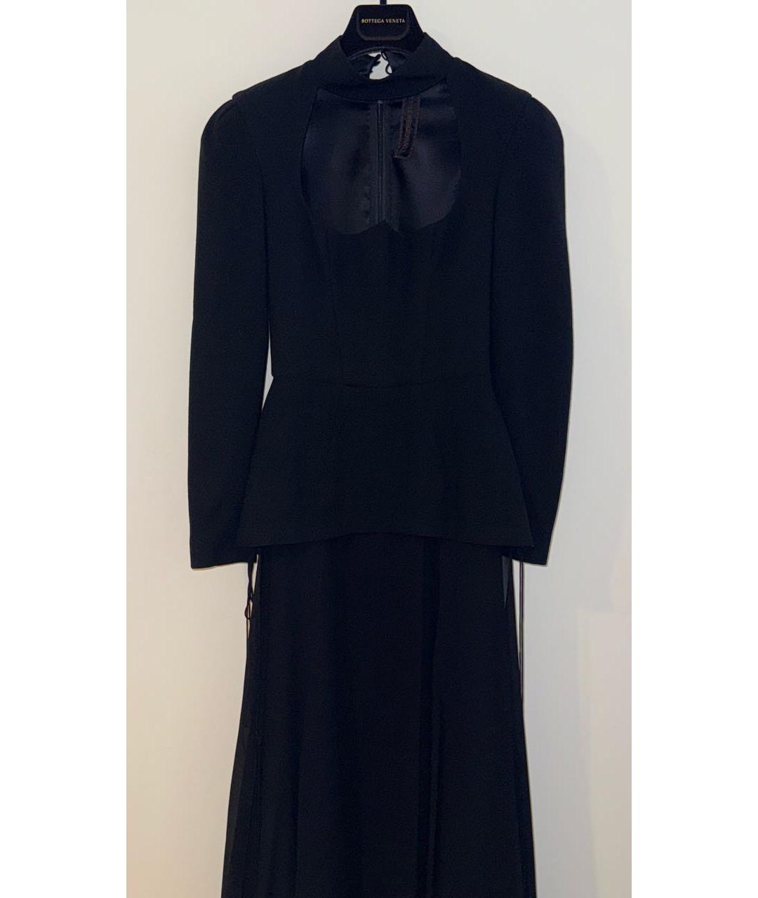 ULYANA SERGEENKO Черное шерстяное вечернее платье, фото 4