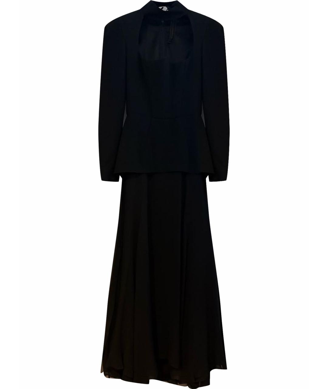ULYANA SERGEENKO Черное шерстяное вечернее платье, фото 1