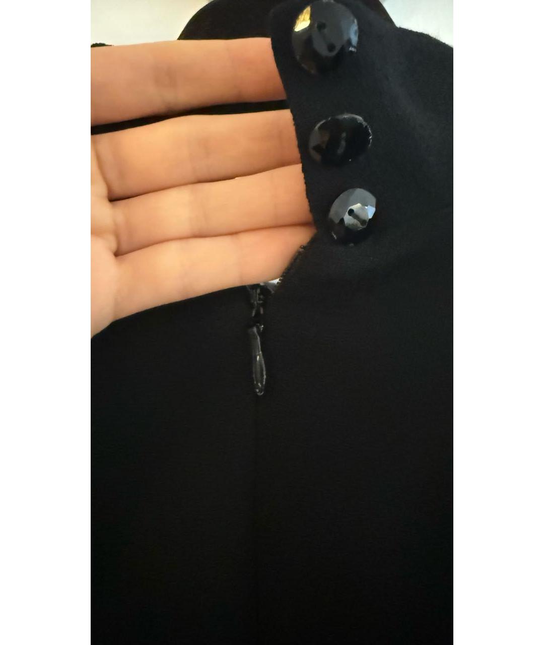 ULYANA SERGEENKO Черное шерстяное вечернее платье, фото 8