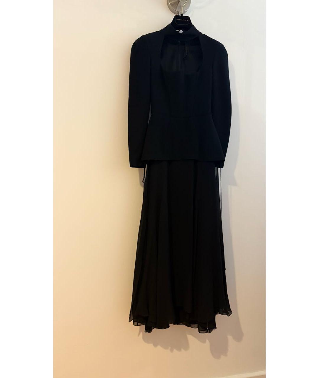 ULYANA SERGEENKO Черное шерстяное вечернее платье, фото 9