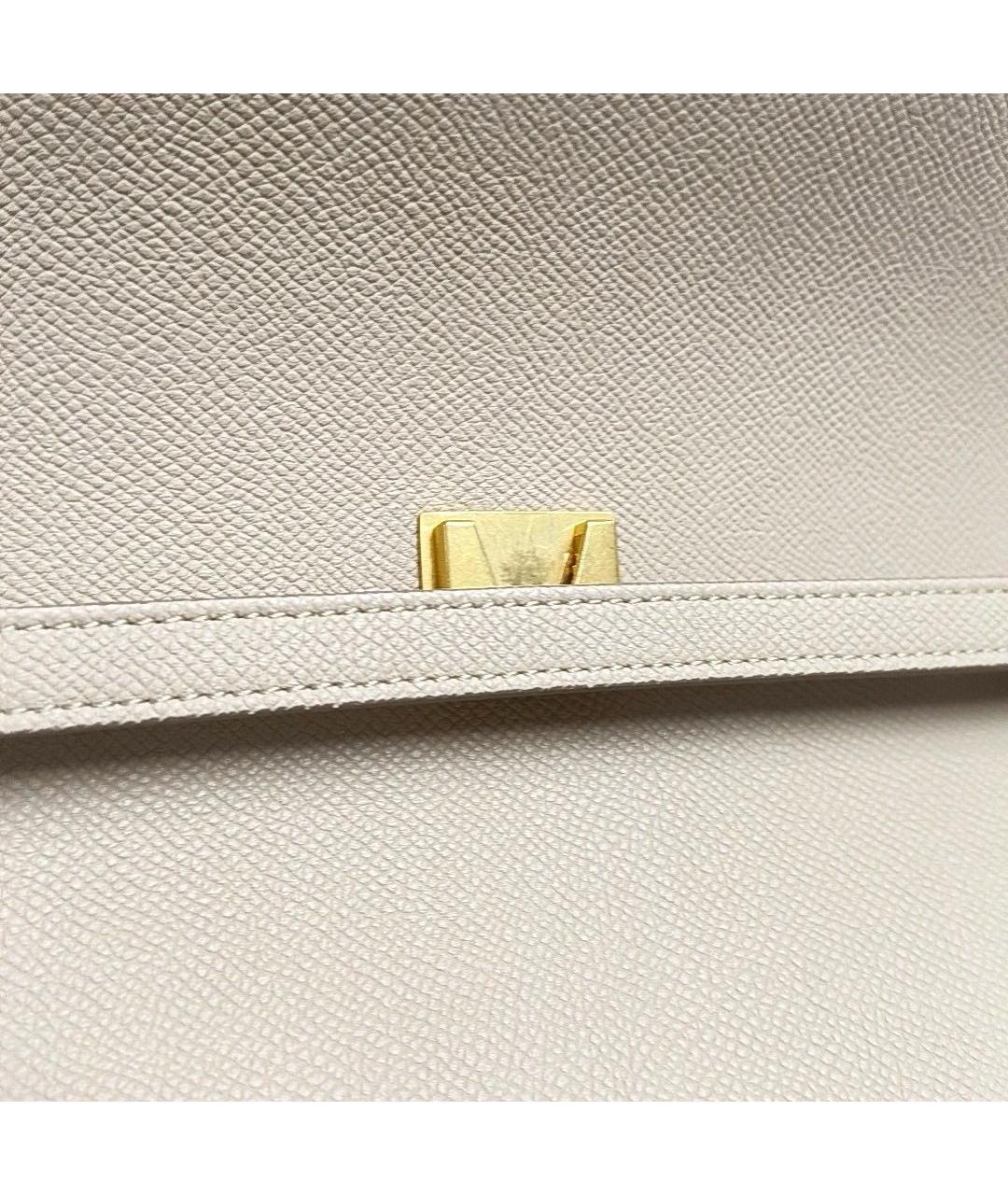 CELINE Бежевая кожаная сумка с короткими ручками, фото 7