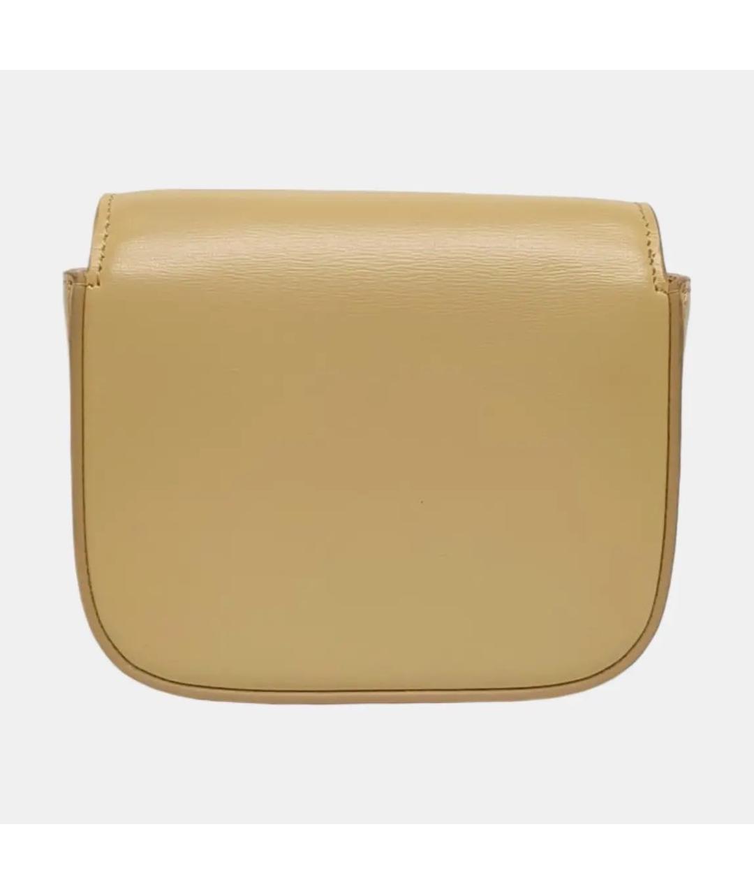 CELINE Желтая кожаная сумка через плечо, фото 4