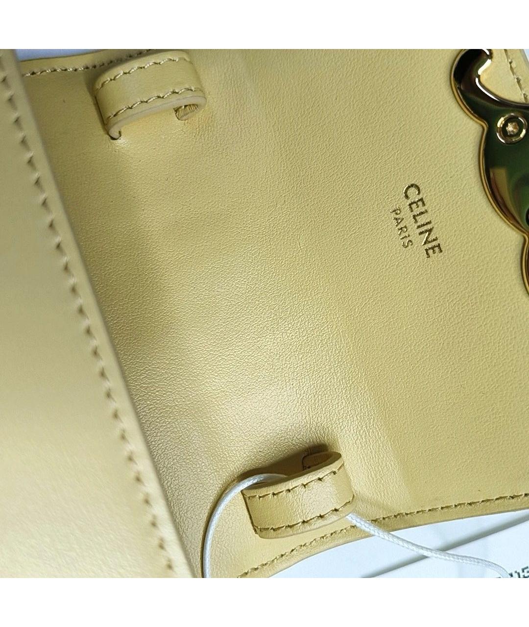 CELINE Желтая кожаная сумка через плечо, фото 7