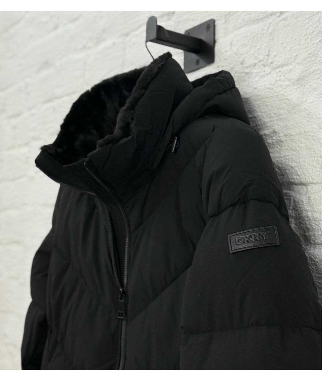 DKNY Черный полиэстеровый пуховик, фото 4