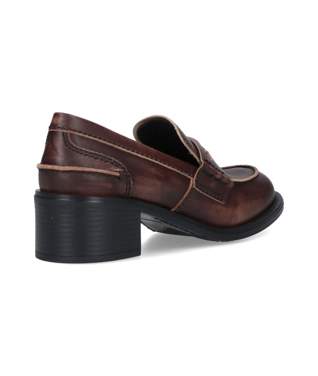 MIU MIU Коричневые кожаные лоферы, фото 4