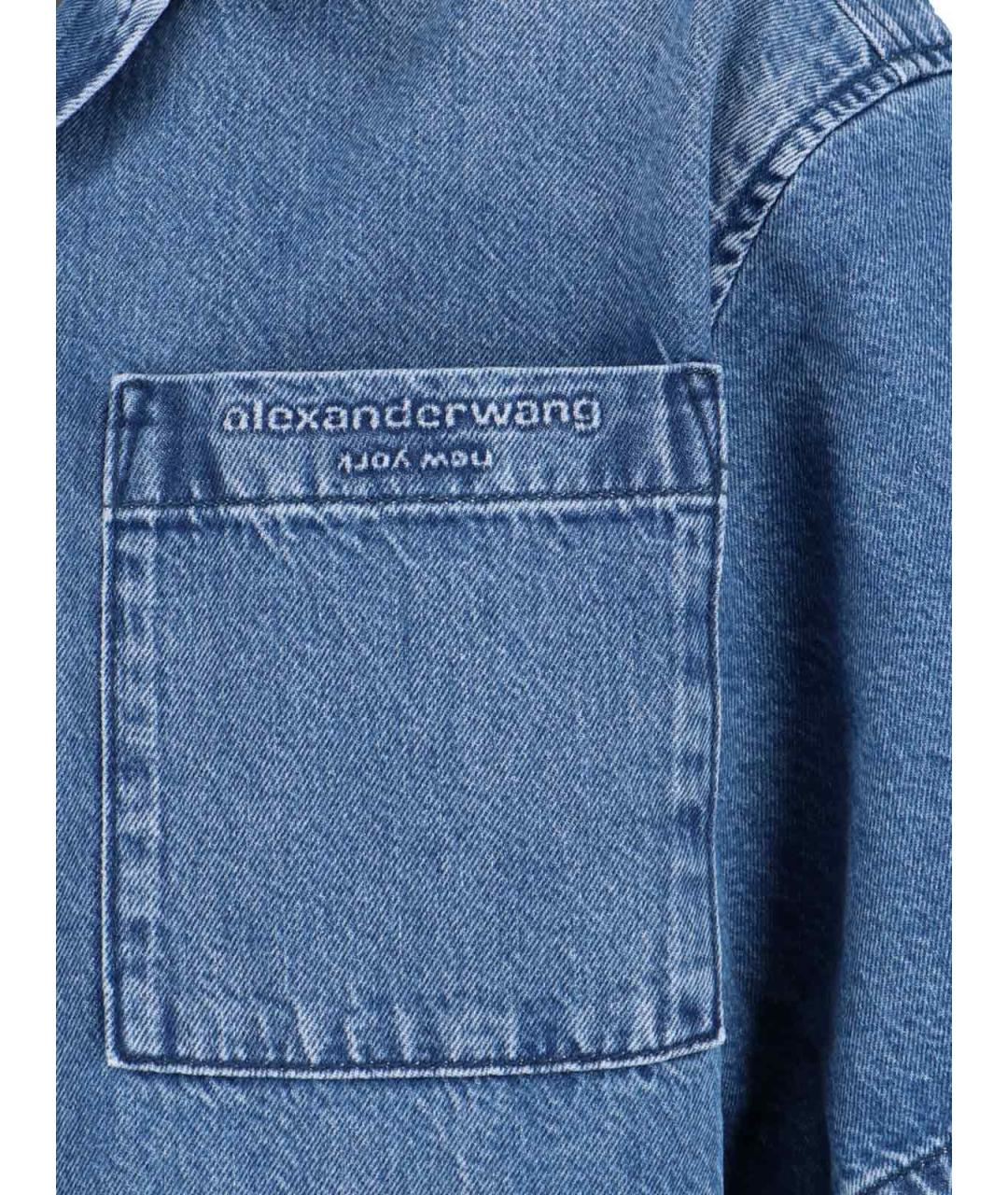 ALEXANDER WANG Синяя хлопковая рубашка, фото 3