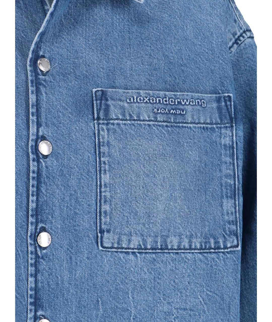 ALEXANDER WANG Синяя хлопковая рубашка, фото 3