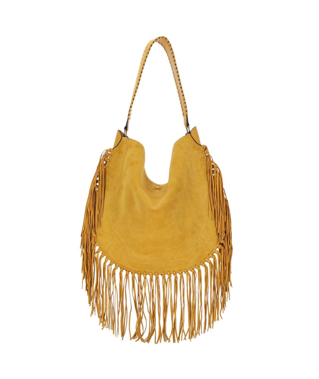 ISABEL MARANT Желтая замшевая сумка через плечо, фото 3