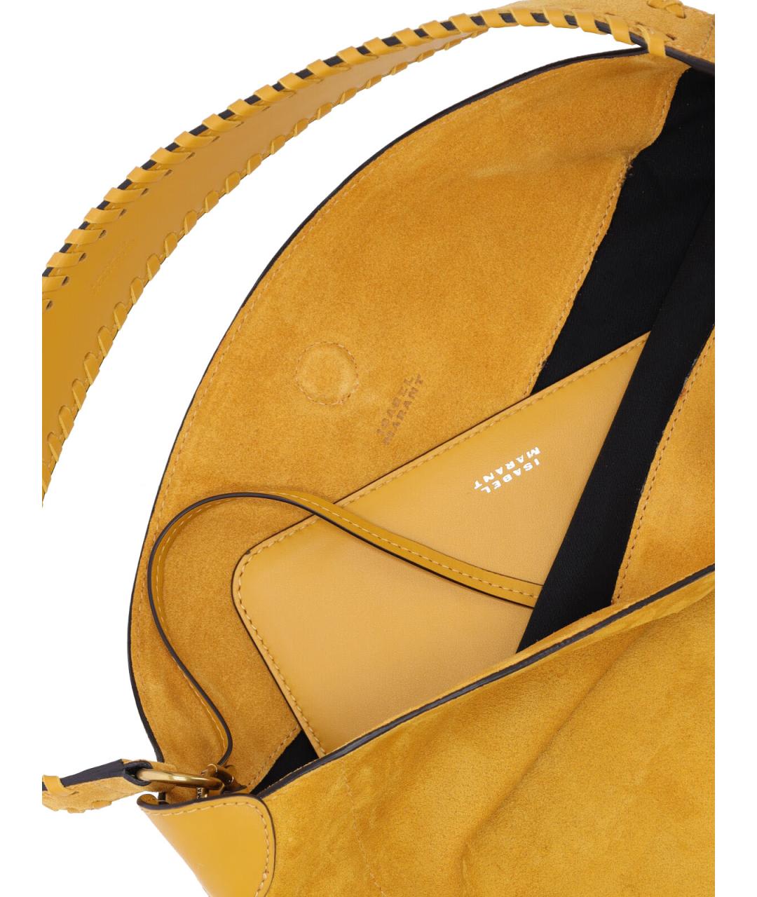 ISABEL MARANT Желтая замшевая сумка через плечо, фото 5