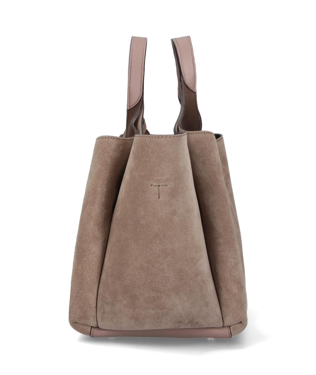 TOD'S Бежевая замшевая сумка тоут, фото 5