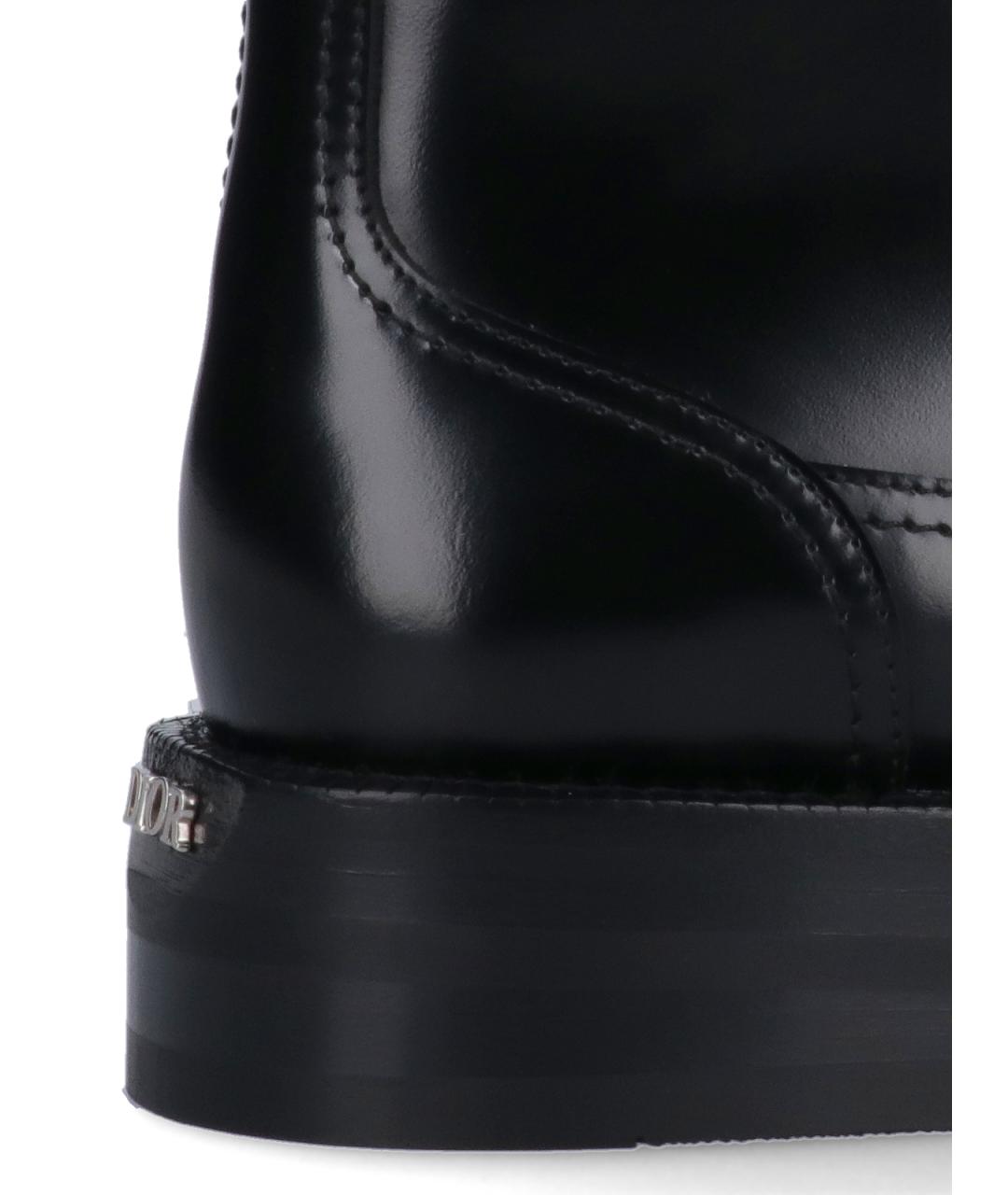 CHRISTIAN DIOR Черные кожаные высокие ботинки, фото 4