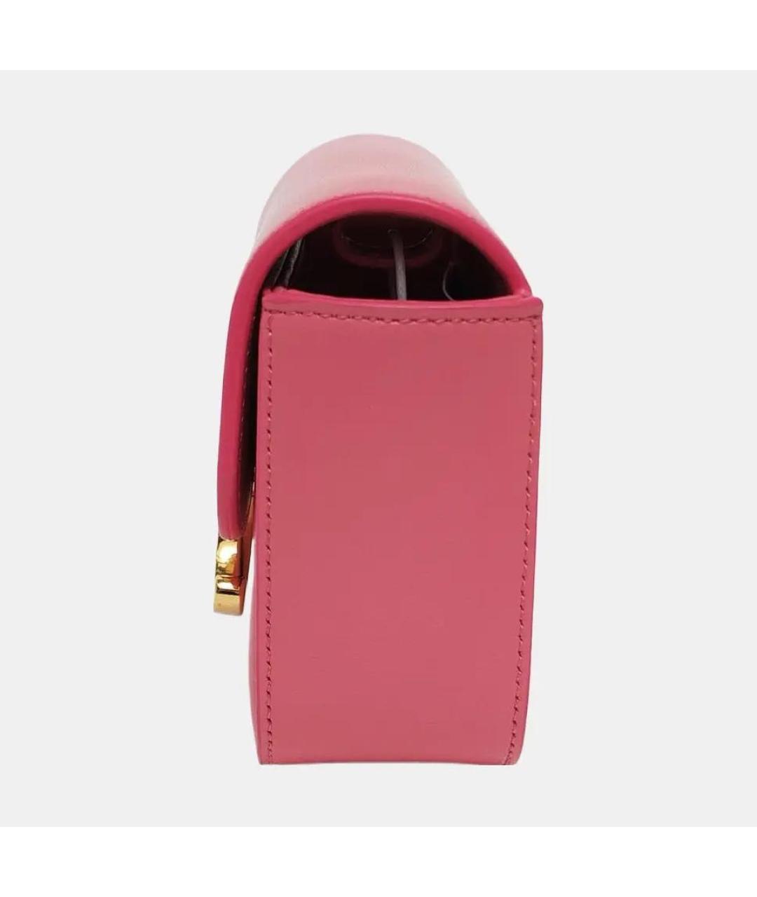 CELINE Розовая кожаная сумка через плечо, фото 2