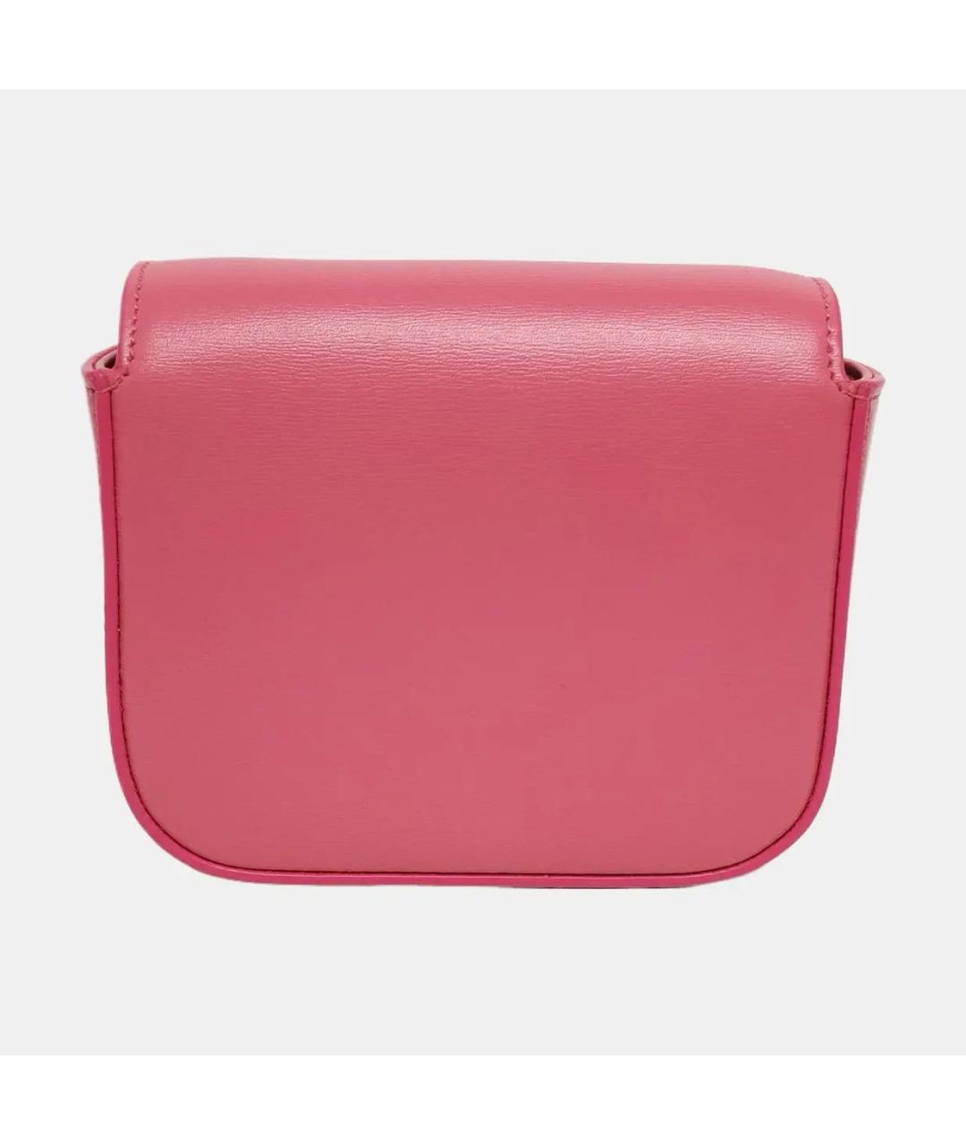 CELINE Розовая кожаная сумка через плечо, фото 4