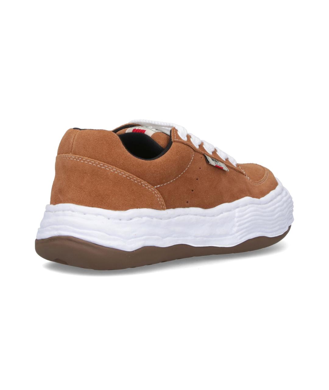 MAISON MIHARA YASUHIRO Коричневые замшевые кеды, фото 4