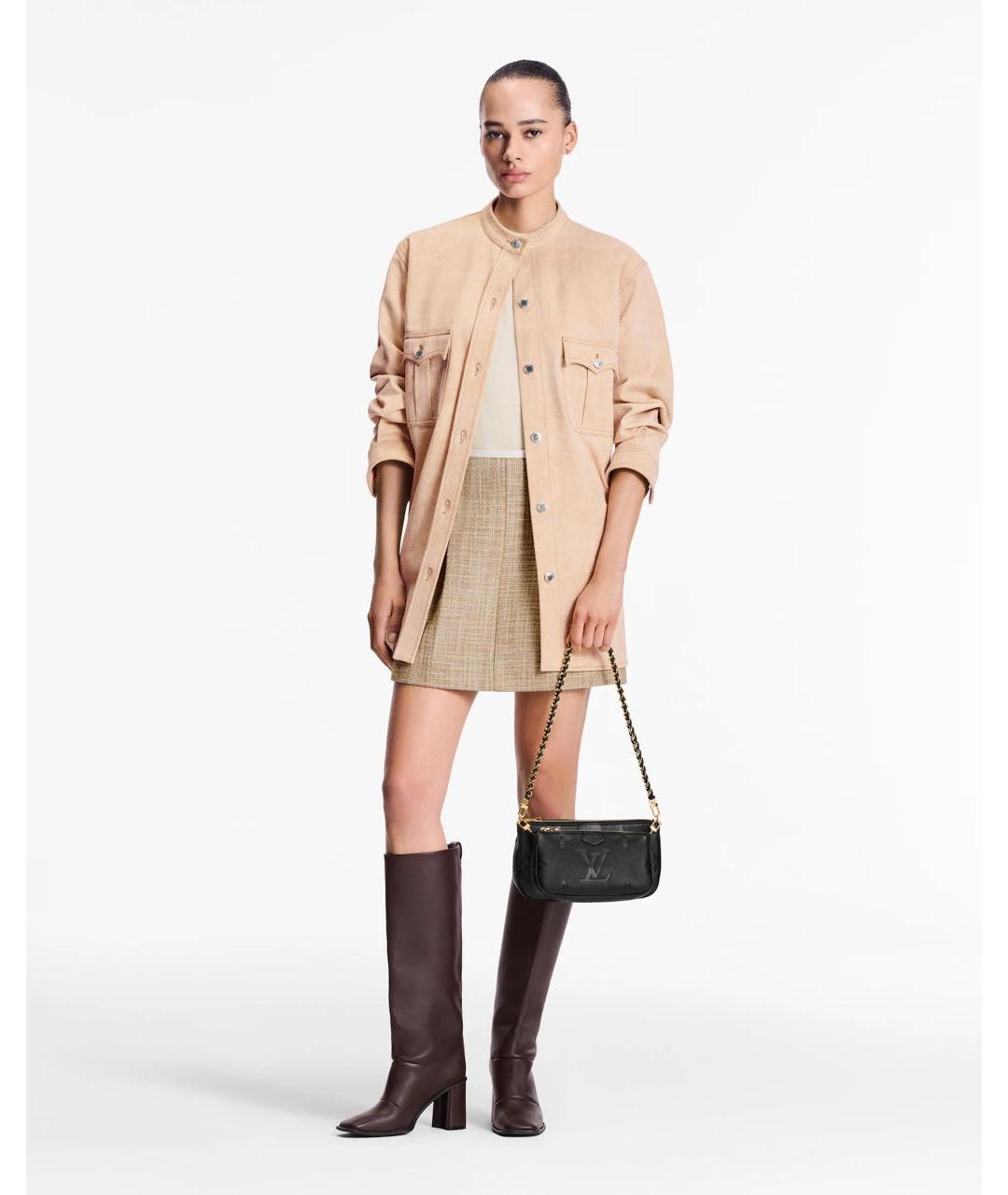 LOUIS VUITTON Черная кожаная сумка с короткими ручками, фото 5