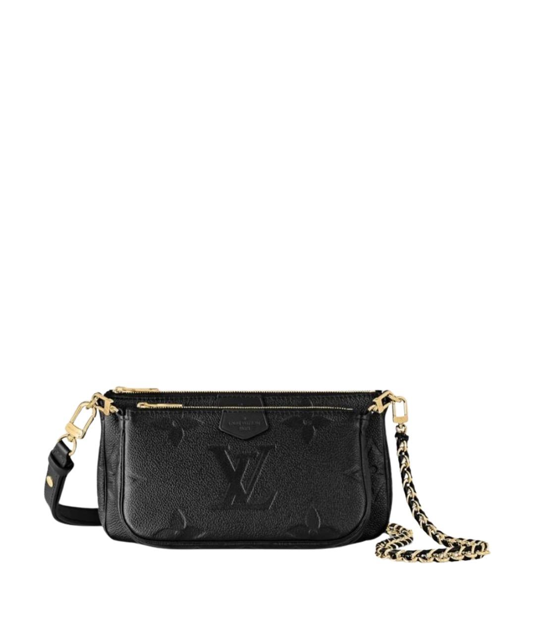 LOUIS VUITTON Черная кожаная сумка с короткими ручками, фото 1