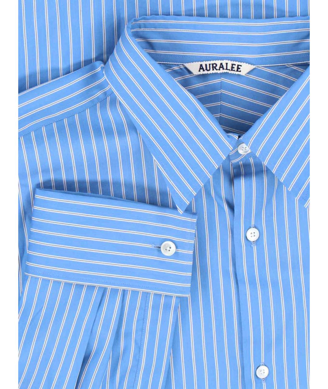 AURALEE Голубая хлопковая классическая рубашка, фото 3