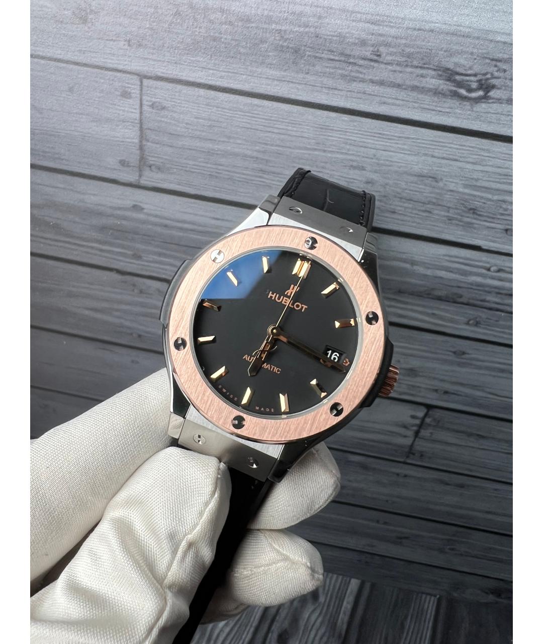 HUBLOT Черные часы из розового золота, фото 3