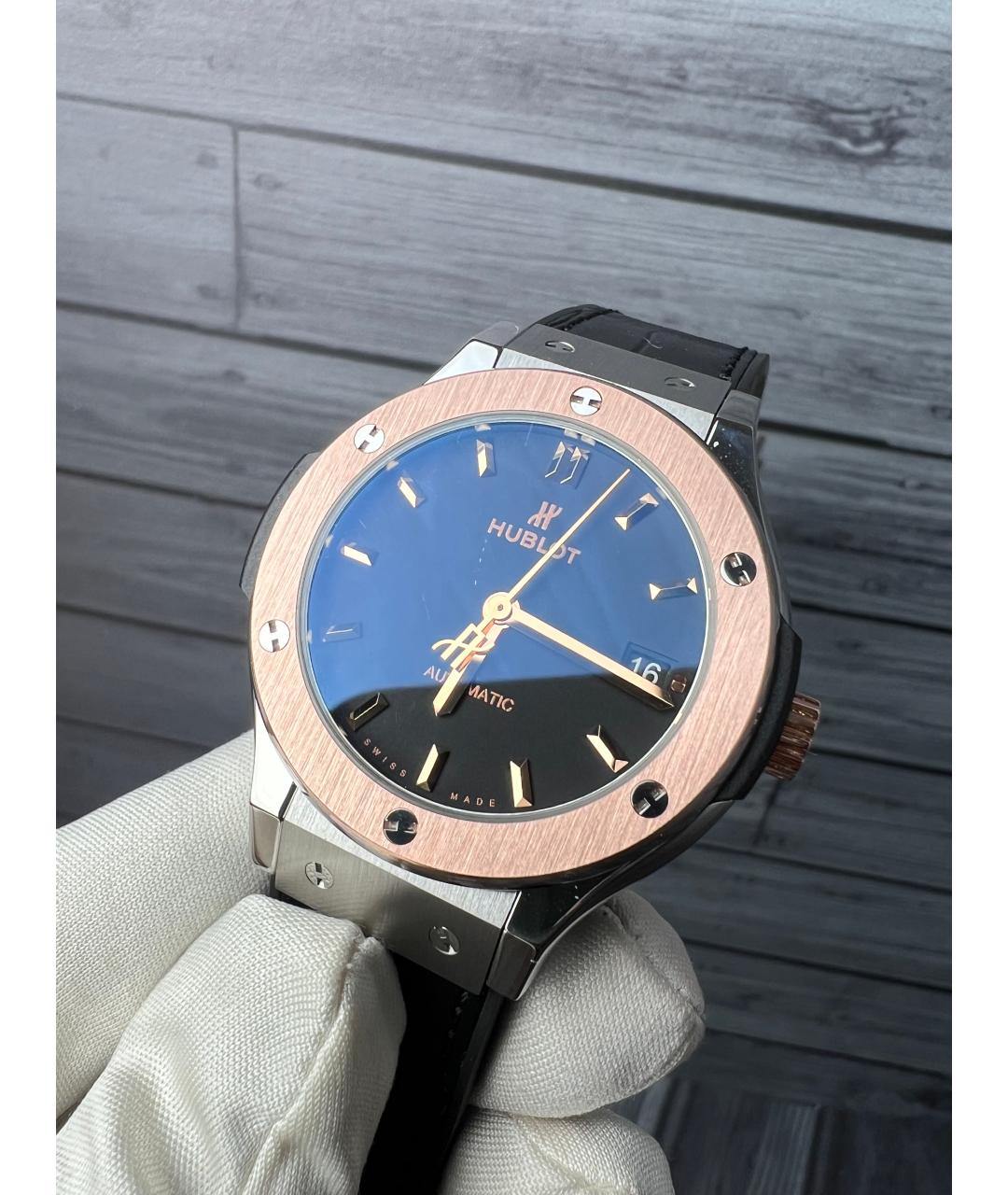 HUBLOT Черные часы из розового золота, фото 4