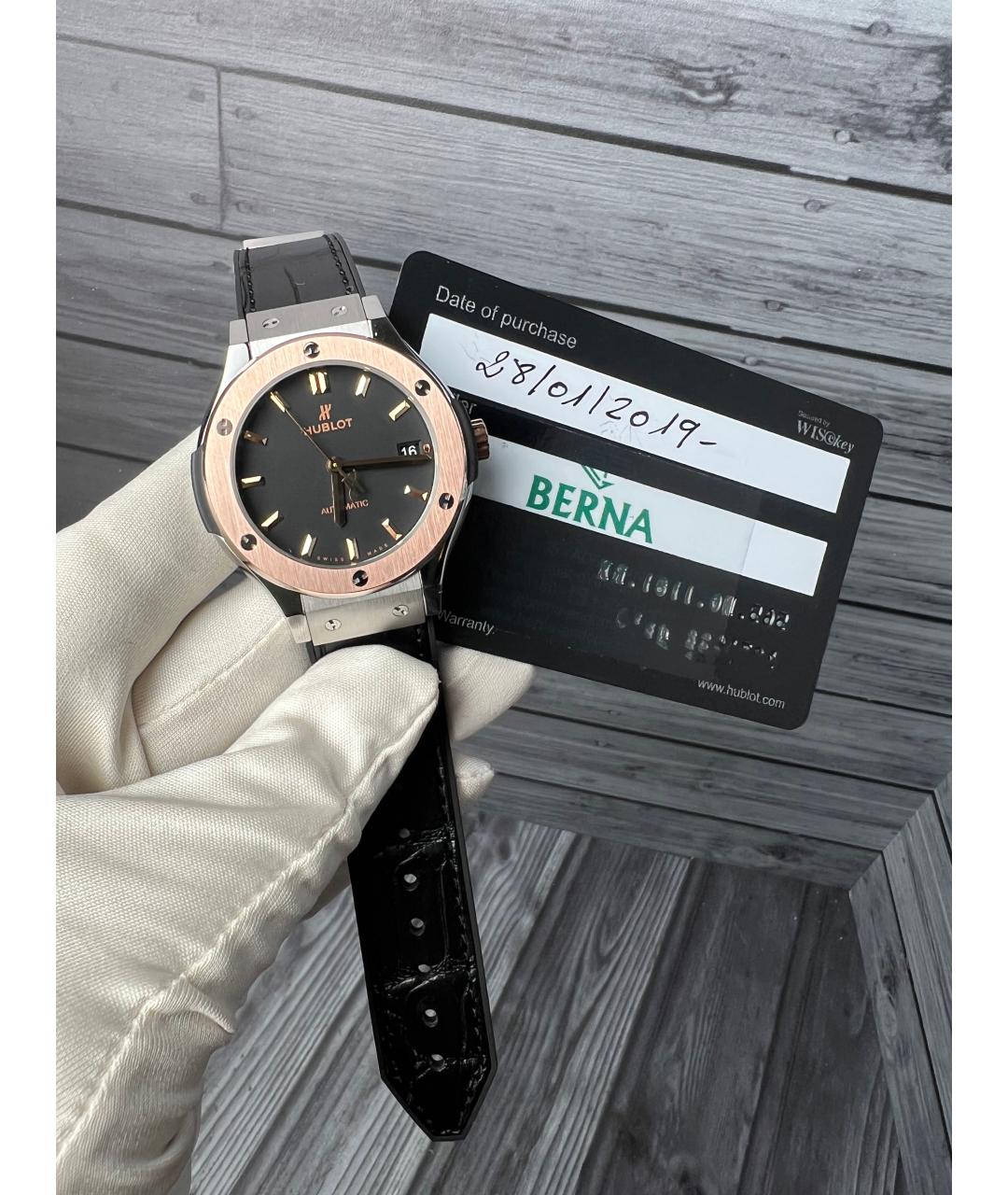 HUBLOT Черные часы из розового золота, фото 2