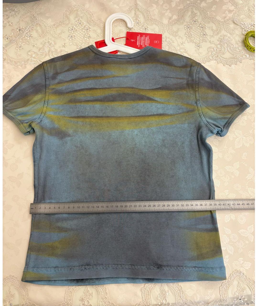 DIESEL Антрацитовая хлопко-эластановая футболка, фото 4