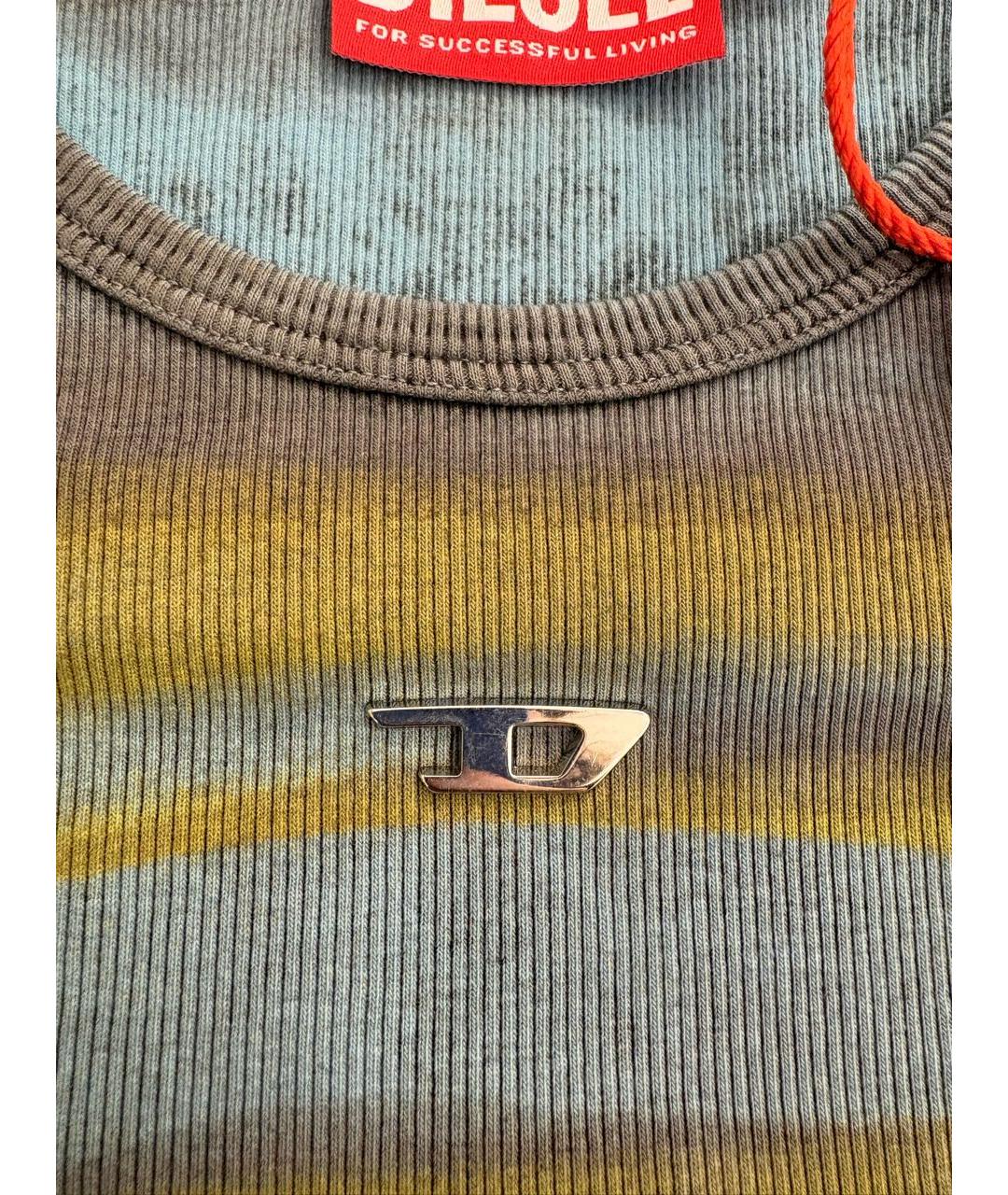 DIESEL Антрацитовая хлопко-эластановая футболка, фото 3