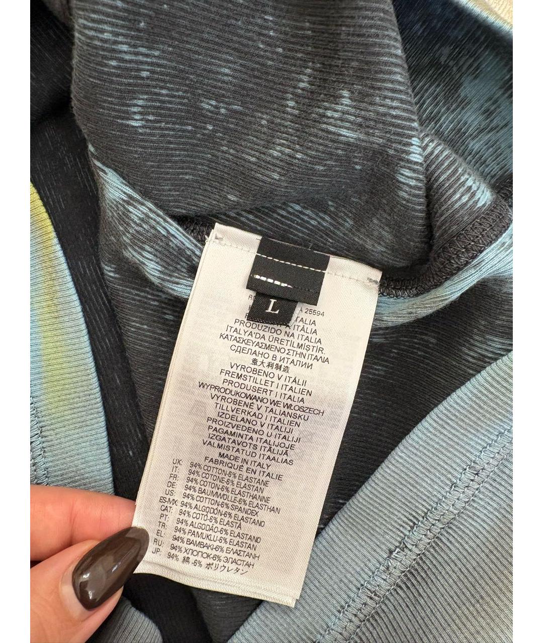 DIESEL Антрацитовая хлопко-эластановая футболка, фото 6