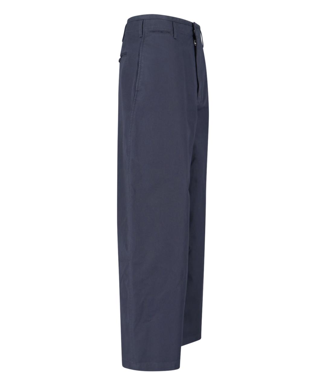 LEMAIRE Синие хлопковые прямые брюки, фото 3