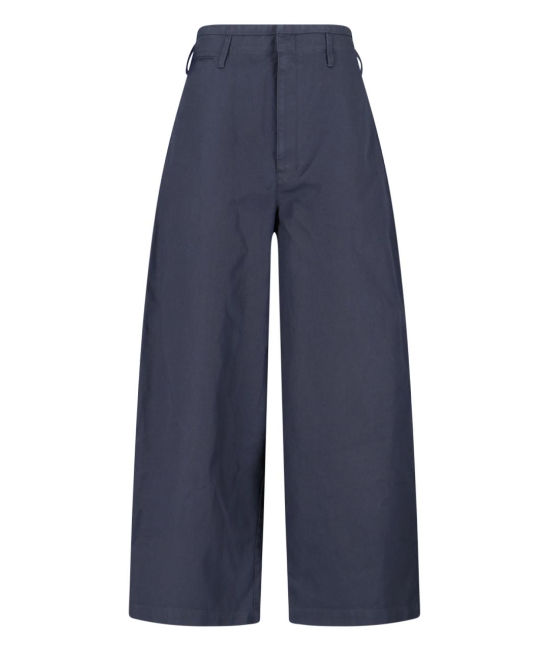 LEMAIRE Синие хлопковые прямые брюки, фото 1