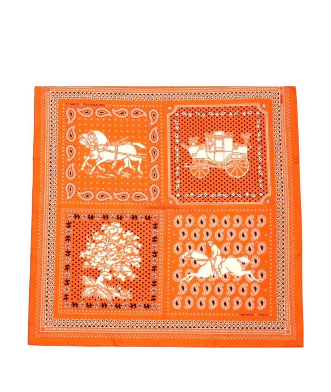 HERMES Оранжевый платок, фото 1