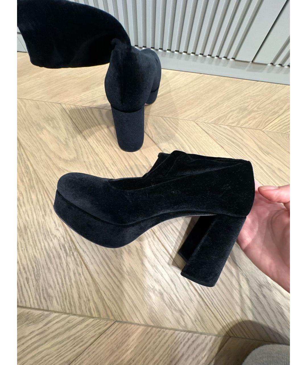 MIU MIU Черные бархатные ботильоны, фото 5