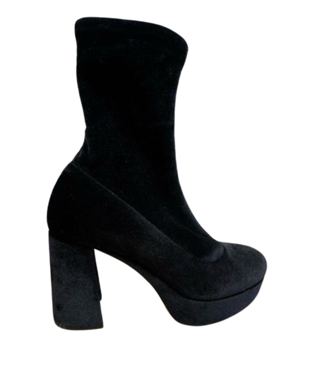 MIU MIU Черные бархатные ботильоны, фото 1