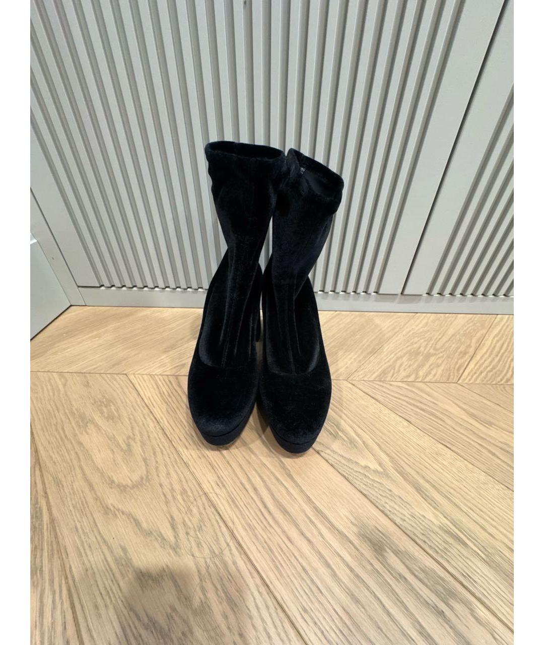 MIU MIU Черные бархатные ботильоны, фото 2