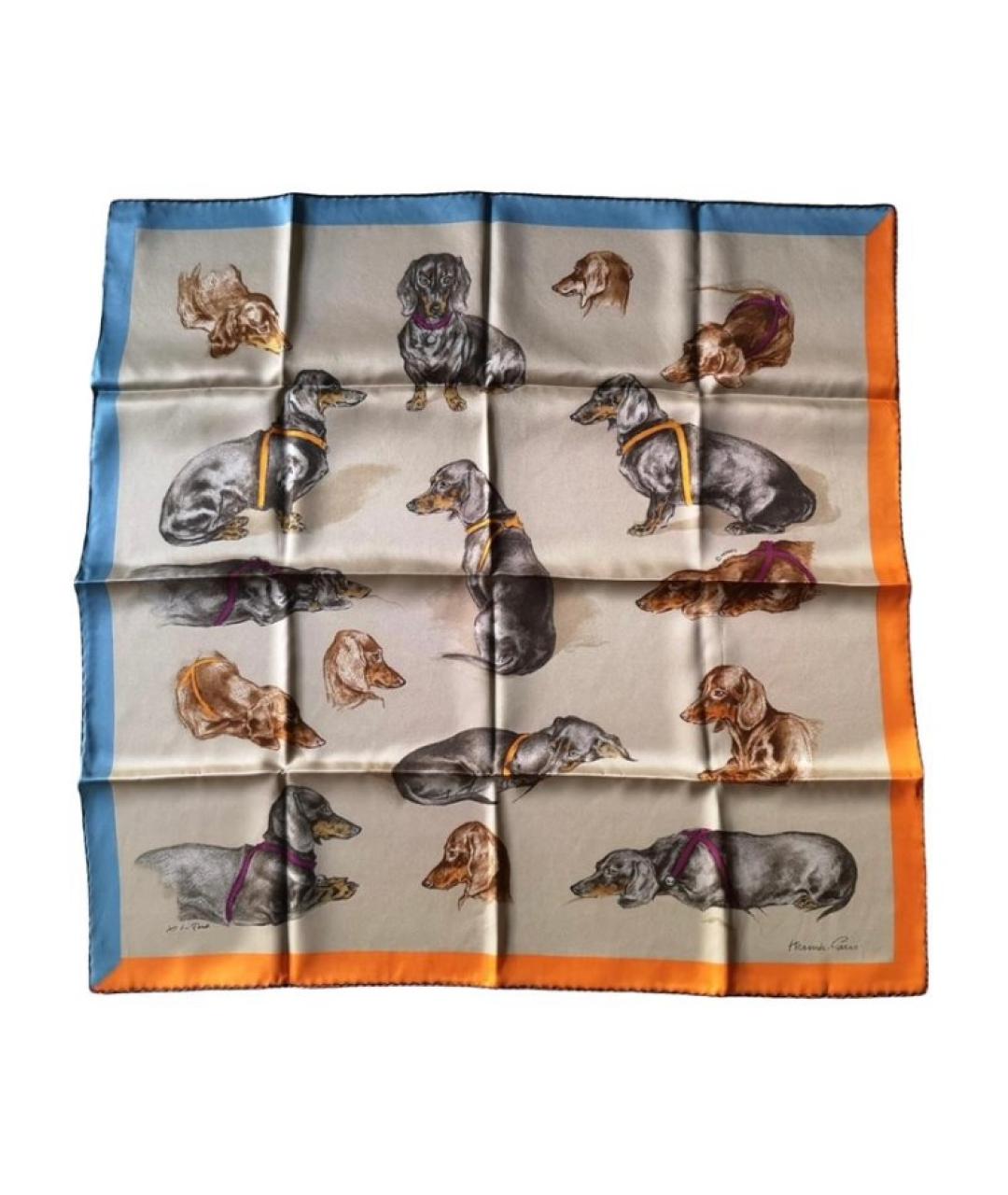 HERMES Мульти шелковый платок, фото 1