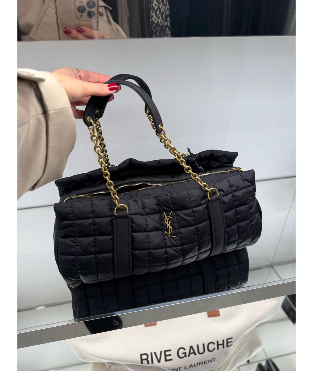 SAINT LAURENT Черная синтетическая дорожная/спортивная сумка, фото 4