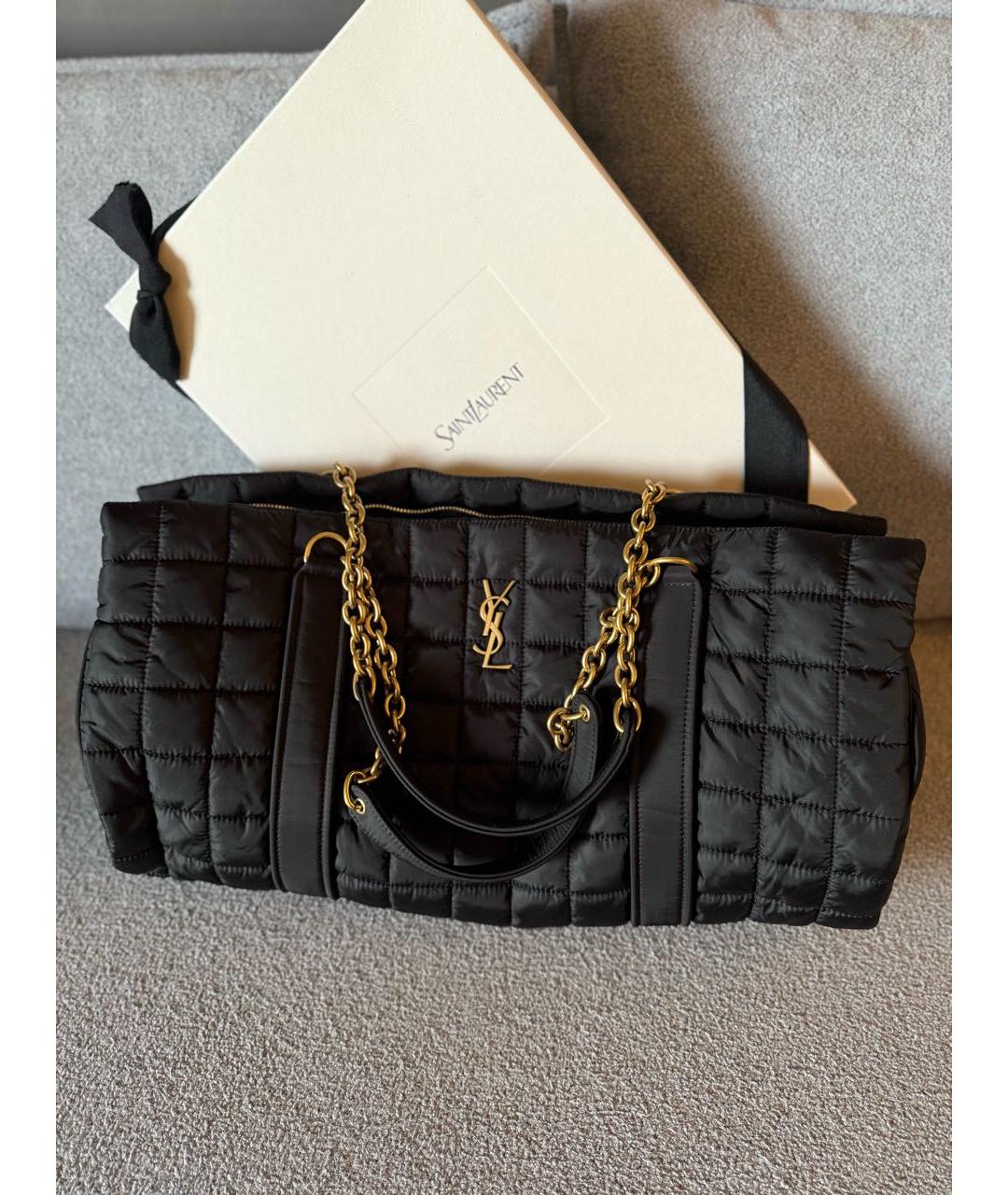 SAINT LAURENT Черная синтетическая дорожная/спортивная сумка, фото 2