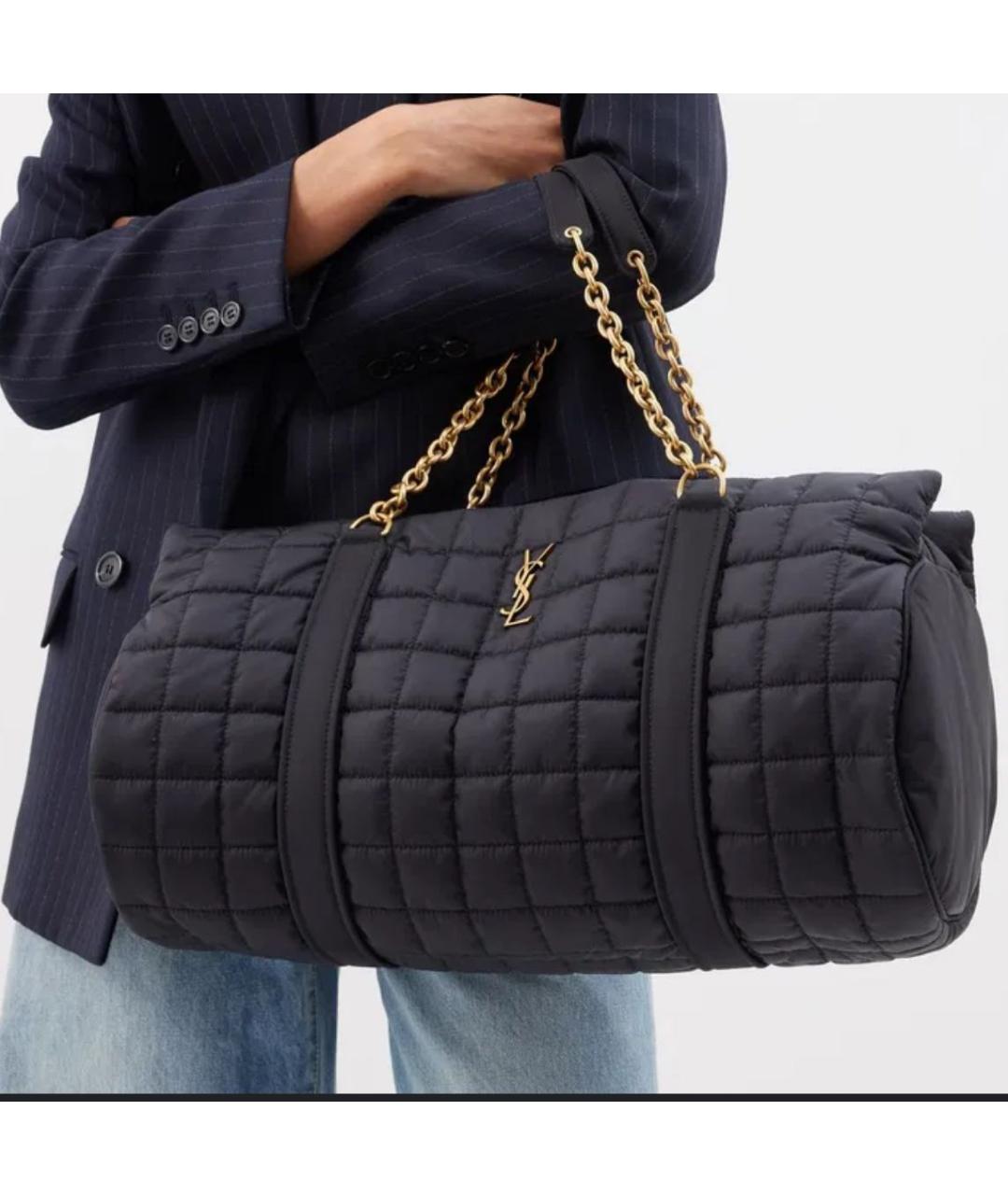 SAINT LAURENT Черная синтетическая дорожная/спортивная сумка, фото 3