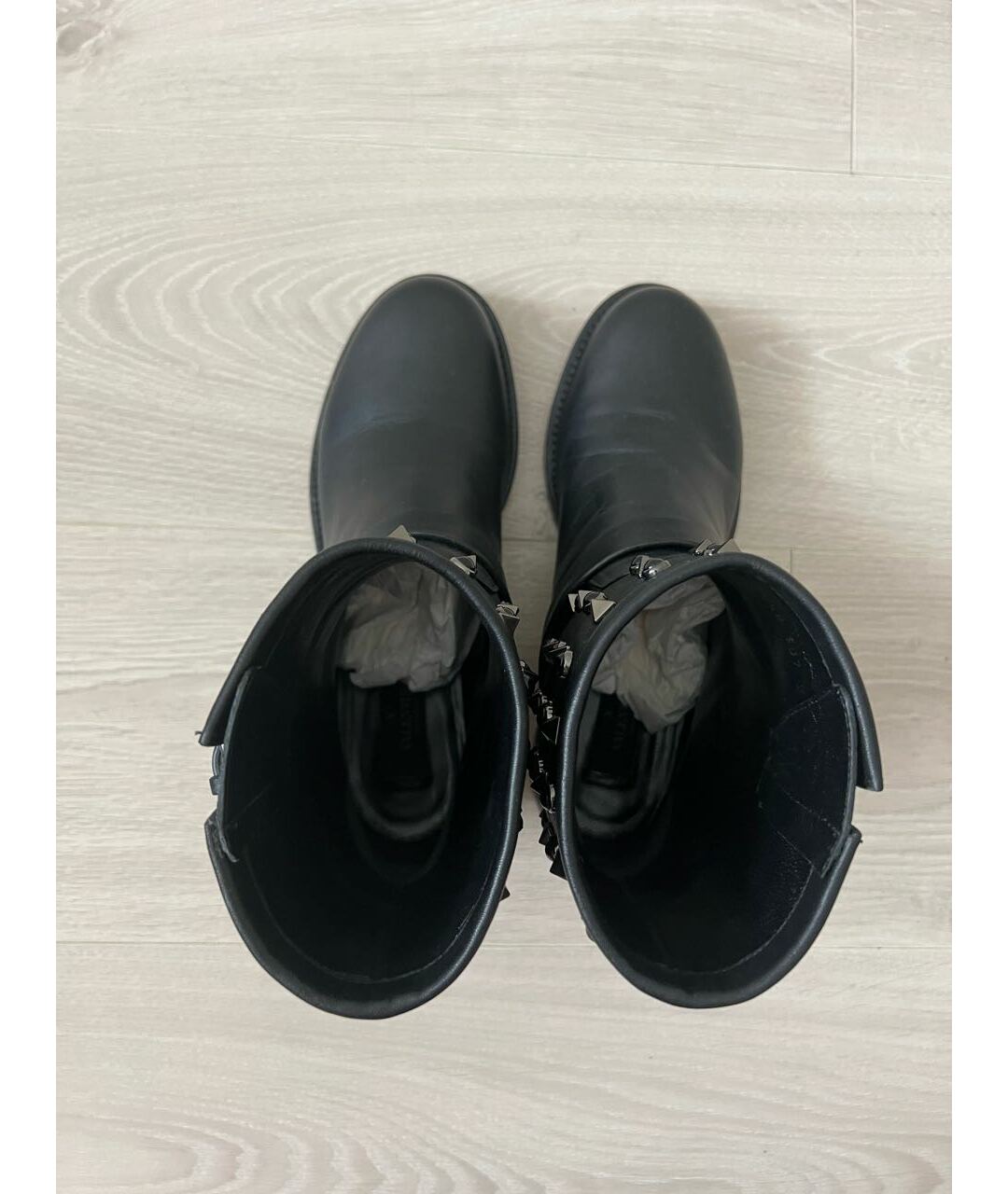 VALENTINO GARAVANI Черные кожаные ботинки, фото 2