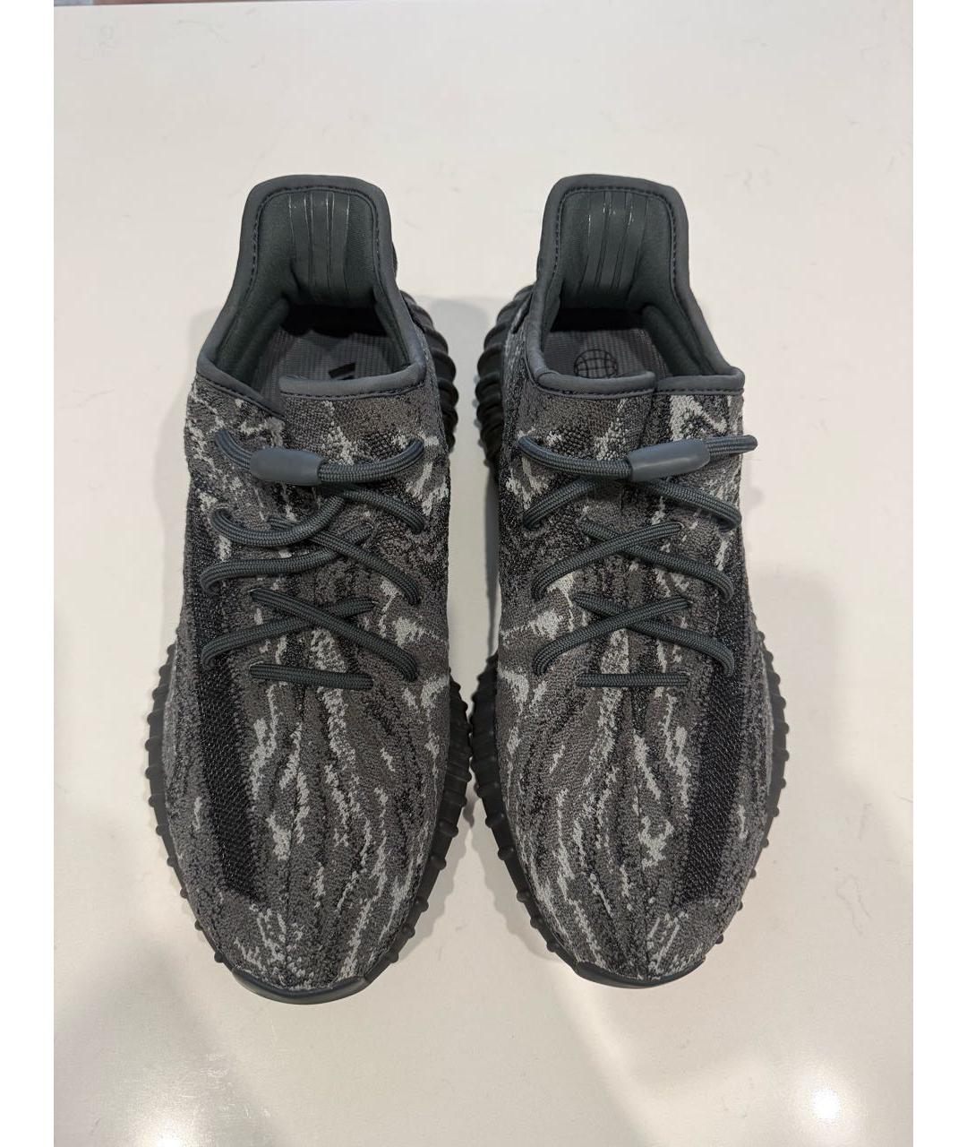 ADIDAS YEEZY Антрацитовые текстильные низкие кроссовки / кеды, фото 2